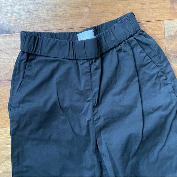 Everlane The Easy Pant Cotton Wide-Leg Pull On Elastic Waist Trousers in Black - Picture 6 of 14